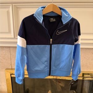Nike Black and Light Blue Hoodie